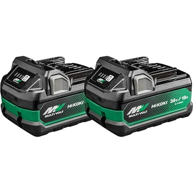 HiKOKI Multi Volt Akku 2X BSL36A18X (18V 5.0 Ah / 36V 2.5 Ah Akku, Li-Ion, 4-Stufen-LED Ladestandskontrolle)