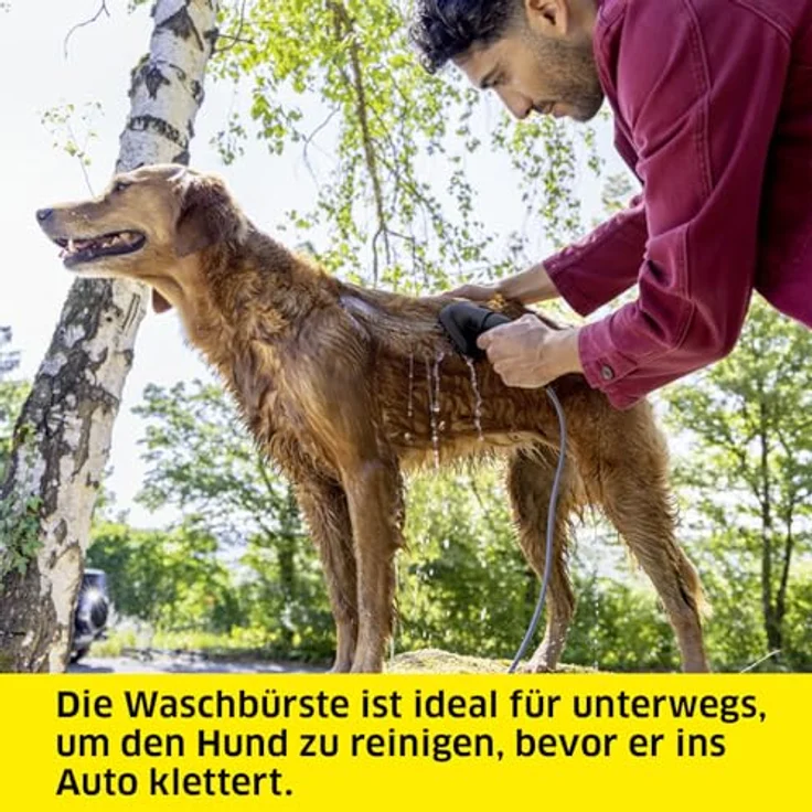 Kärcher Waschbürste Haustier, für Reinigung und Fellpflege, mit angenehmen Silikon-Noppen, einfache Montage, Original-Zubehör in Grau für Kärcher Druckreiniger OC 3, OC 3 Plus und OC 3 Foldable – Bild 3