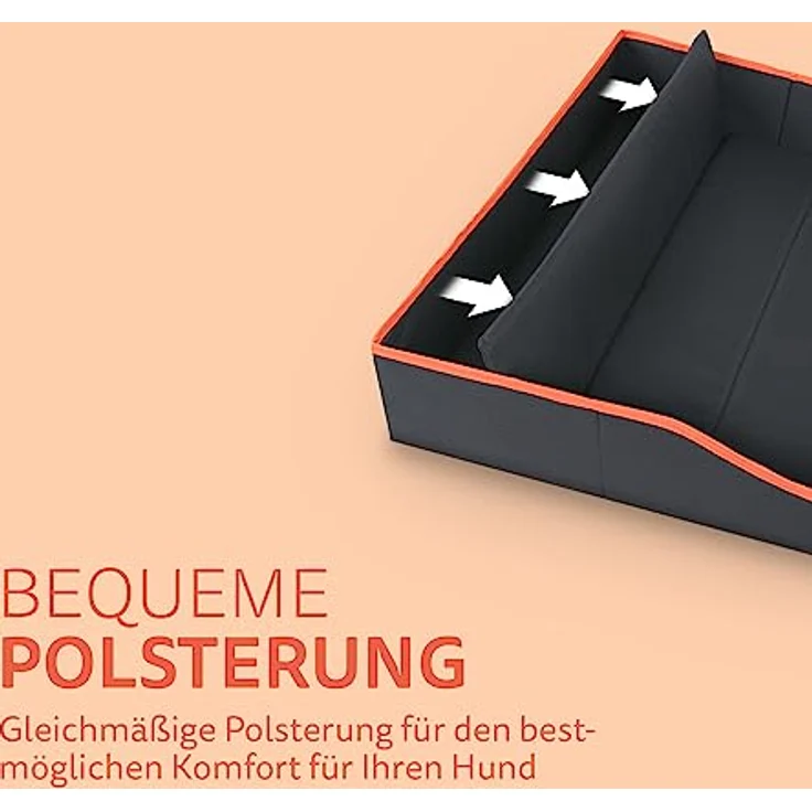 Bestlivings Faltbares Haustierbett für Kleine Hunde und Katzen - Orange - (60cm x 43cm) Reisebett - tragbares Hundebett mit stabilem Rahmen – Bild 3