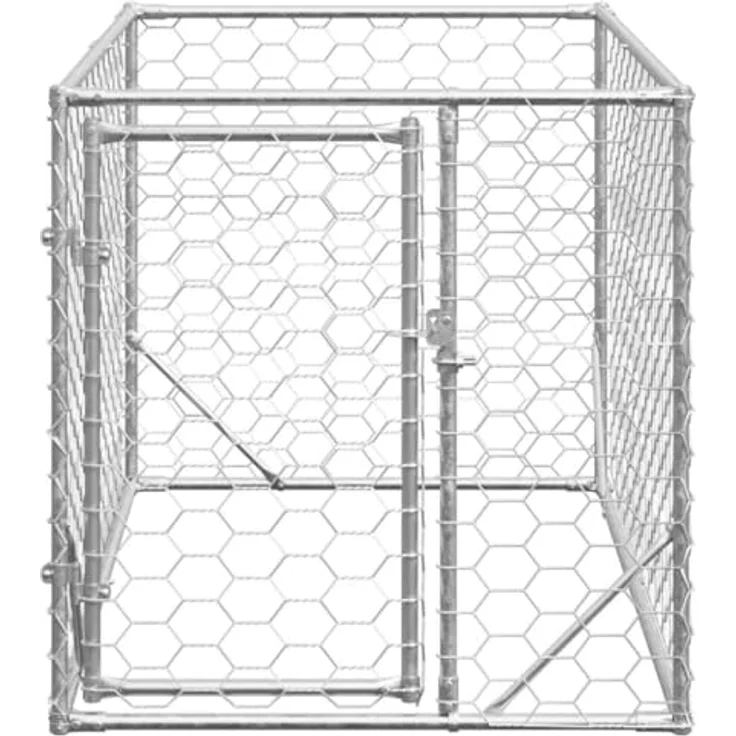 vidaXL Outdoor-Hundezwinger mit Tür 2x1x1 m Verzinkter Stahl, Großer Hundekäfig in Outdoor-Haustierkäfig, Mesh-Design, atmungsaktiv – Bild 3