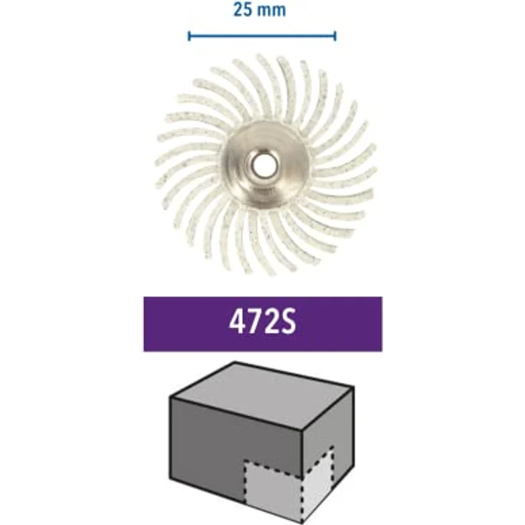 Dremel 472S EZ SpeedClic Feinschleifbürste, Zubehörsatz mit 1x Feinschleifbürste Körnung 120, 25mm für Reinigung und Polieren von Kunststoff, Holz und Metall – Bild 3