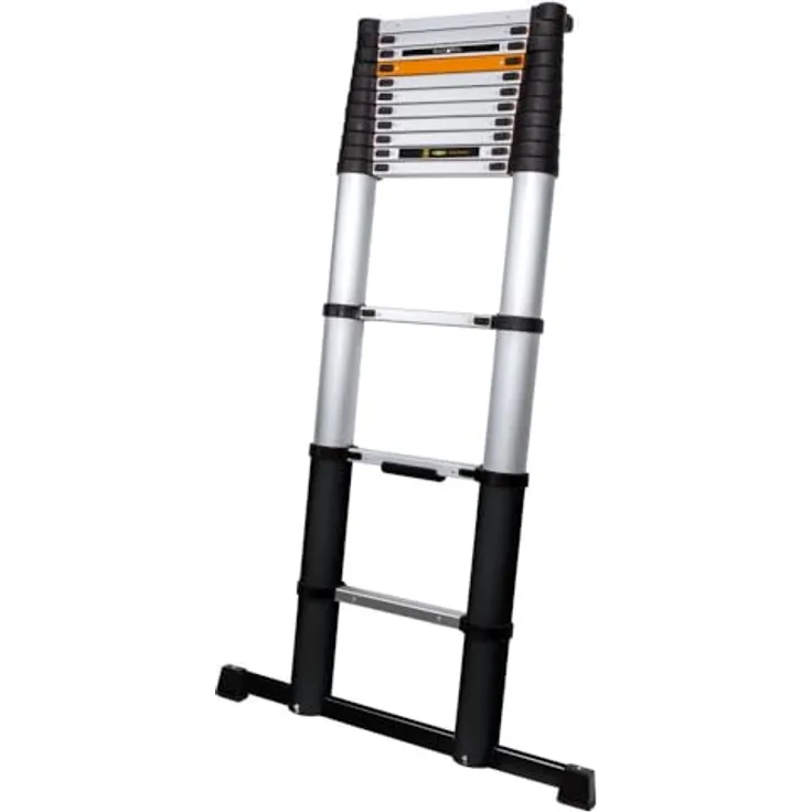 Batavia Giraffe Air Teleskopleiter, 14 Tritte, maximale Belastbarkeit 150 kg, Aluminium, mit patentiertem Rückzugssystem und integrierter Anstellwinkelanzeige