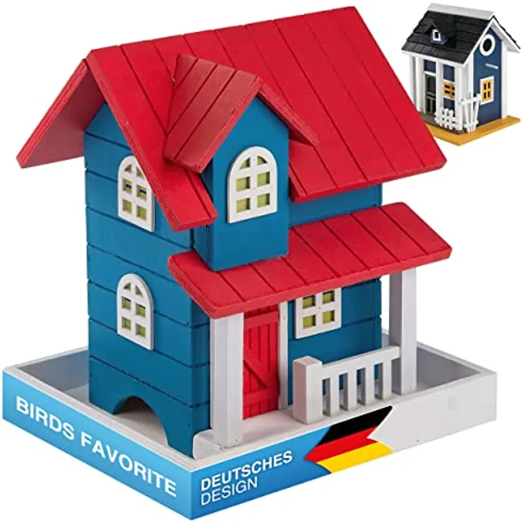 all Pets United® Vogelhaus Vogel-Futterhaus aus Echtholz Futterstelle für Vögel zum aufhängen im Garten (Vogelfutterhaus)