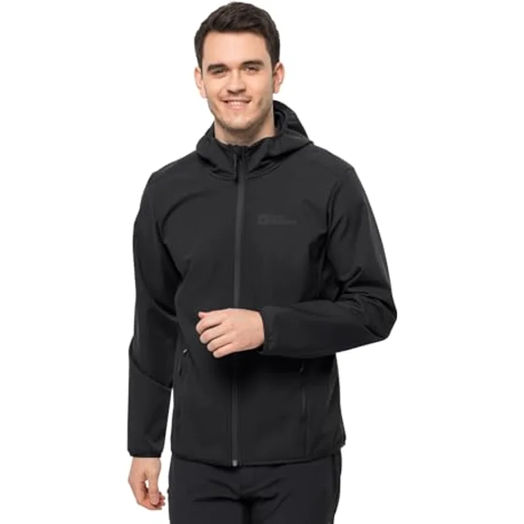 Jack Wolfskin Bornberg Hoody M, Softshelljacke für Herren, winddicht und wasserabweisend, Schwarz, XXL