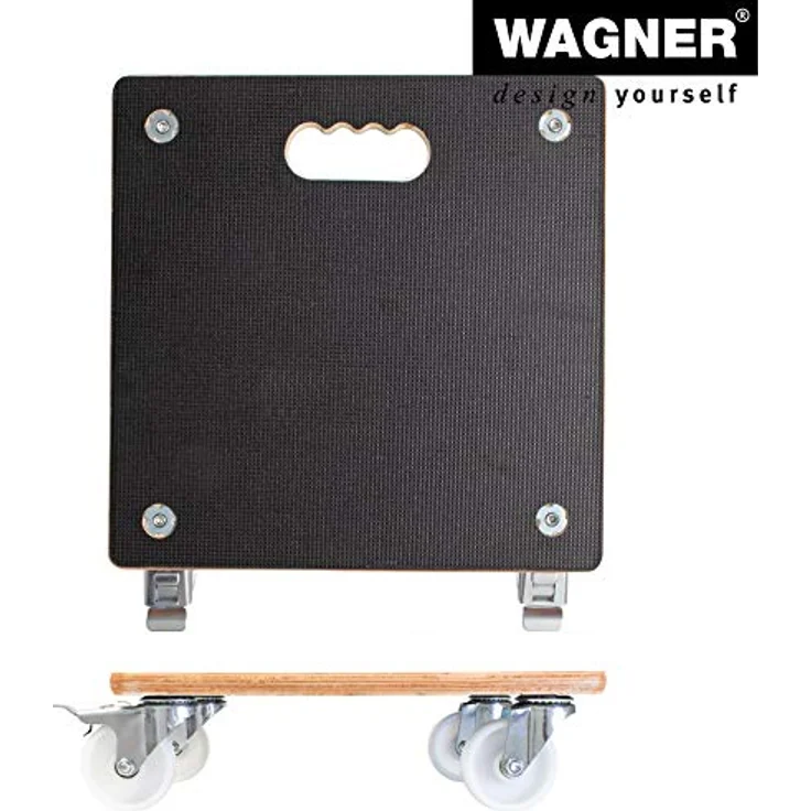 WAGNER Pflanzenroller MAXIGRIP 38 x 38 x 11 cm I Pflanzenroller für Außenbereich + Innenbereich I Transportroller aus Holz FSC mit 2 Total-Feststellern I Tragkraft 250 kg I Made in Germany - 20133801 – Bild 6