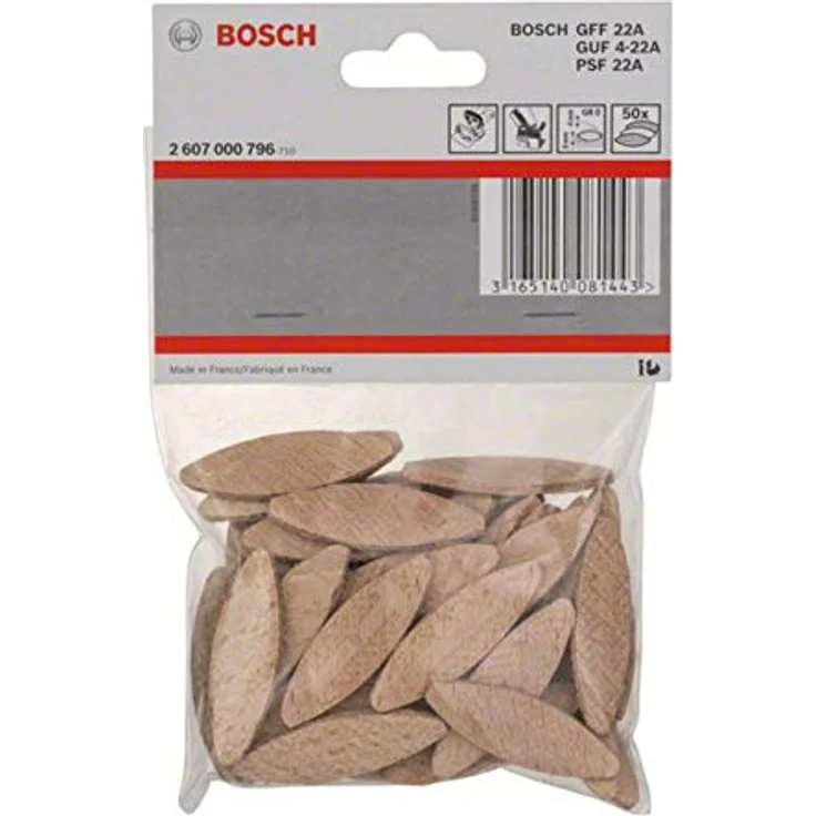 Bosch Flachdübel, 45 x 15 x 4 mm, GR 0, 50er-Pack - Preisvergleich – Bild 2