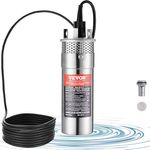 VEVOR Solar-Wasserpumpe, 12 V DC, 120 W, Tiefbrunnenpumpe, Förderhöhe 70 m, solarbetriebene Wasserpumpe, Edelstahl, IP68, 3,2 GPM
