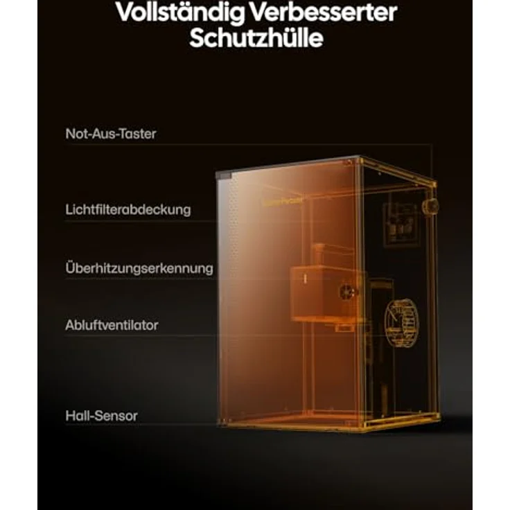 LaserPecker LP2, Laser Graviermaschine mit Sicherheitsabdeckung und Rotationswalze, 450 nm Halbleiter-Blaulicht, Hochgeschwindigkeitsgravur bis 600 mm/s – Bild 2