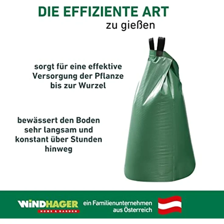 Windhager Baumbewässerungsbeutel, Baumbeutel, Bewässerungssack, Bewässerungsbeutel für Bäume, automatische System-Tropftaschen, 56 Liter, 07188 – Bild 7