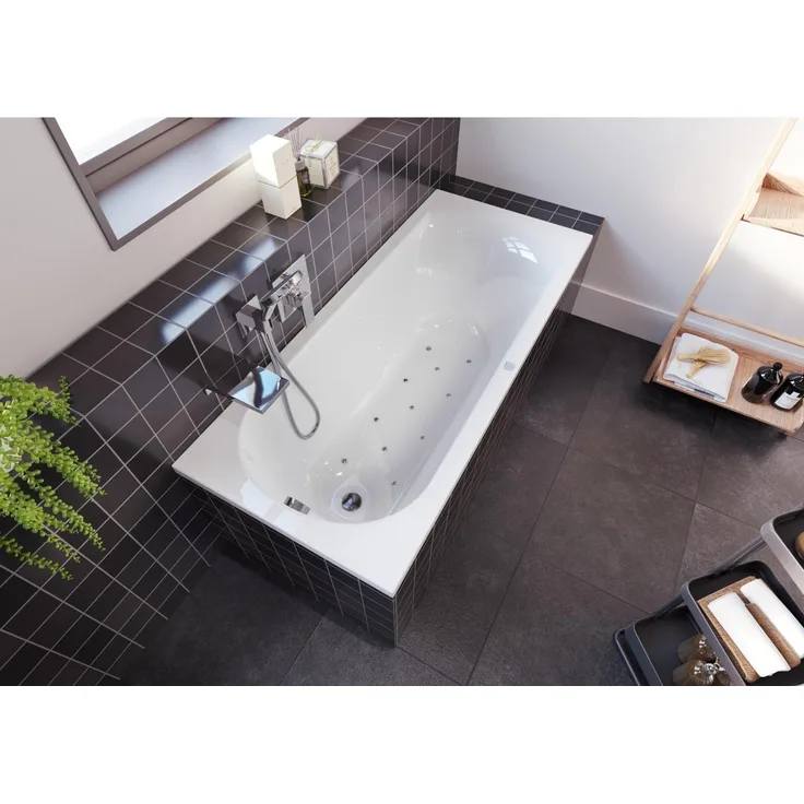 Riho Miami Rechteckbadewanne, ein Platz, Air-System, Einbau, weiß