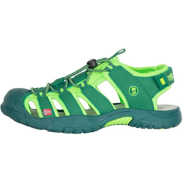 TROLLKIDS Kvalvika Kinder Outdoorsandale Zehenschutz, Schnelltrocknende robuste Sportsandale, Blau