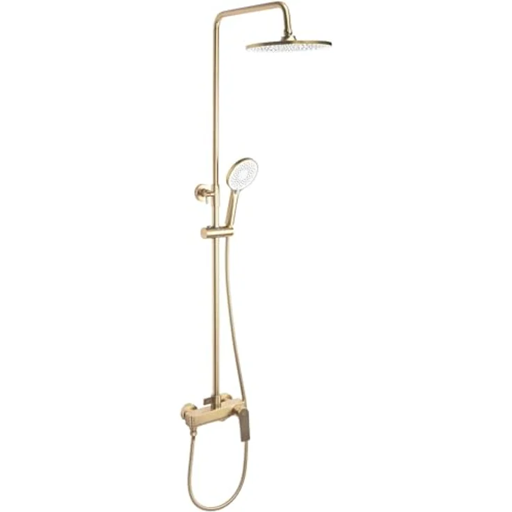 wohnwerk.idee Duschsystem Avalon, Regendusche mit Wannenauslauf, Gold Matt Schwarz Grau Kupfer, modernes Komplettset für stilvolle Badezimmer – Bild 8