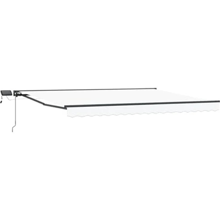 vidaXL Manueller Markisenrahmen mit LEDs, Weiß, 5 x 3,5 m – Bild 1