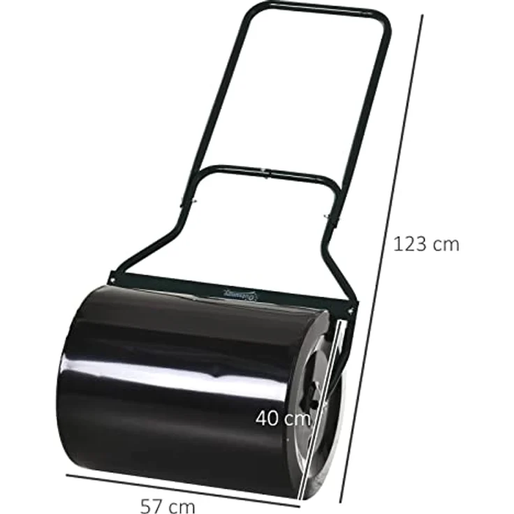 Outsunny Rasenwalze mit U-Griff, rostresistenter Stahlzylinder, 57 x 40 x 123 cm, schwarz – Bild 7