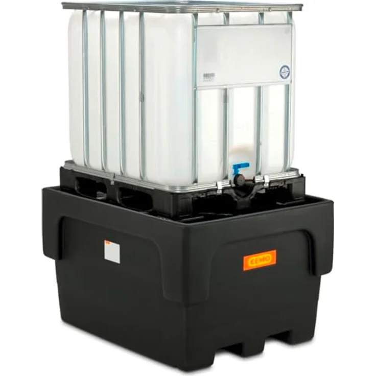 Cemo IBC-Auffangwanne 1.100 l, Polyethylen mit Stützkreuz, B x H x T: 146 x 85 x 117 cm, stapelbar, unterfahrbar – Bild 2