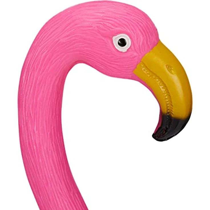 Relaxdays Flamingo Figur 2er Set, niedliche Gartendeko, tropisches Flair, Kunststoff, Metall, Dekofigur 2 Größen, pink – Bild 8