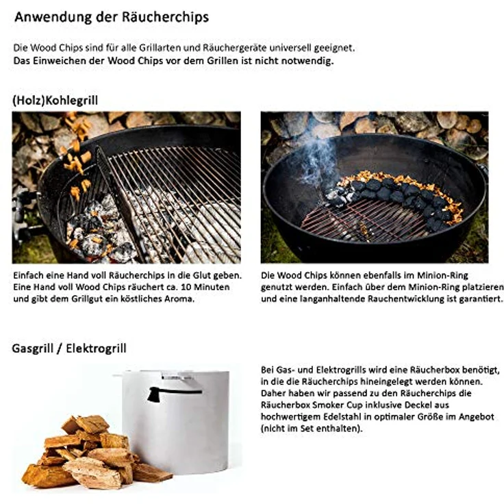 Axtschlag Räucherchips Klaus grillt, 1000 g XXL Spezial-Mix sortenreine Wood Chips für ein besonderes Rauch- und Geschmackserlebnis, für alle Grills geeignet – Bild 5