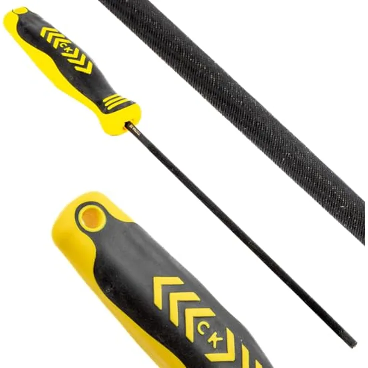 C.K Kettensägefeile CK T0079A 55, 5.5 x 175 mm, mit ergonomischem Zwei-Komponenten-Griff und schwarzem Kohlenstoffstahl