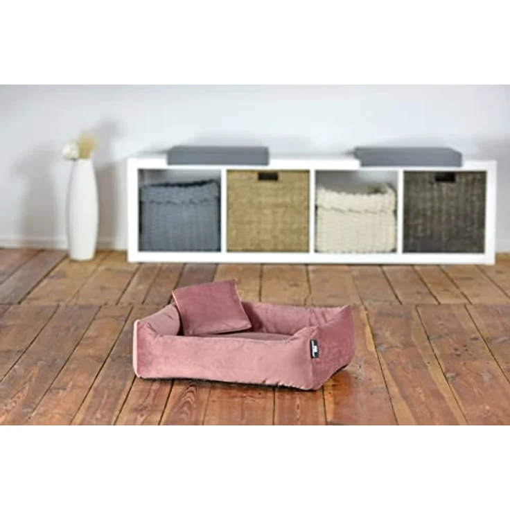 Rohrschneider Hundebett Kuschelsofa Hund Weich + Hundekotbeutelset (S, Rosé) – Bild 3