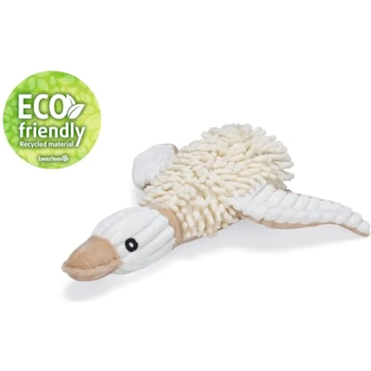Beeztees Tierkuscheltier Beeztees Hundespielzeug Ente Jago - geräuschlos, recyceltes Material, ohne Squeaker, weich (grün) – Bild 2