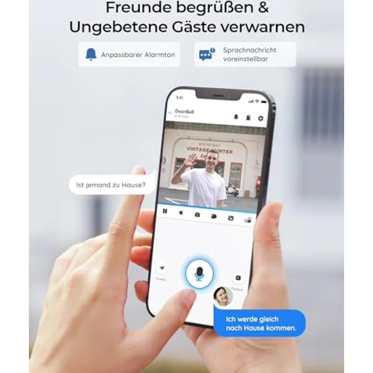 Reolink Video-Türklingel mit Chime, 5MP Ultra HD Kabelgebundene Türklingel mit Kamera, 2,4/5GHz WLAN, Personenerkennungsalarme, 180° Ultraweitwinkel, 2-Wege-Audio, Fernzugriff, Video Doorbell WiFi – Bild 4