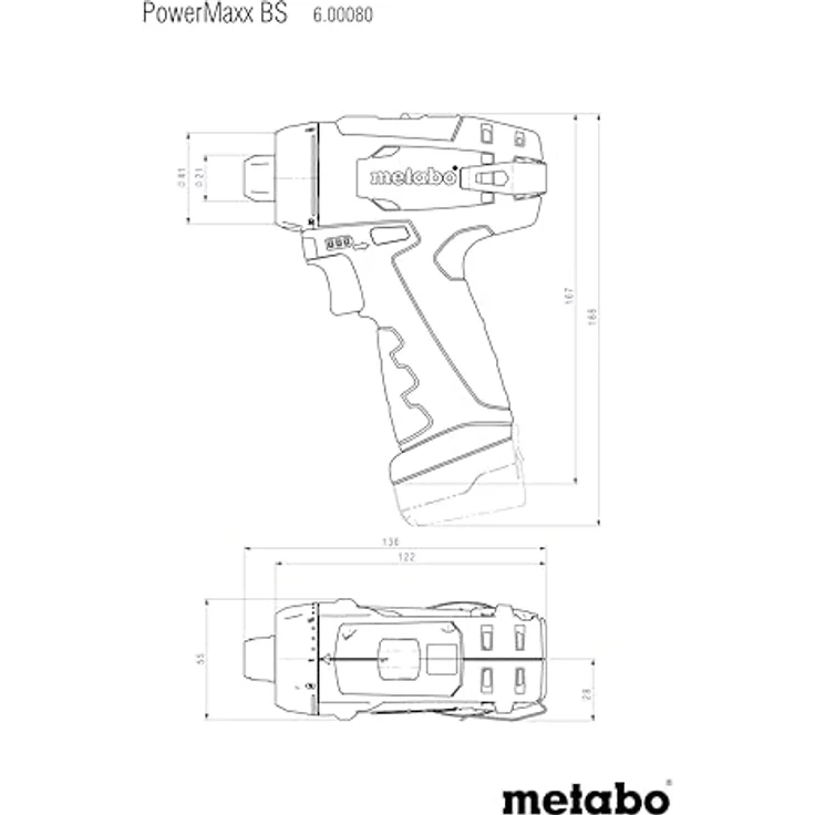 Metabo 12V PowerMaxx Akku Bohrschrauber BS Basic 2x Akku 2,0 Ah im Koffer – Bild 2