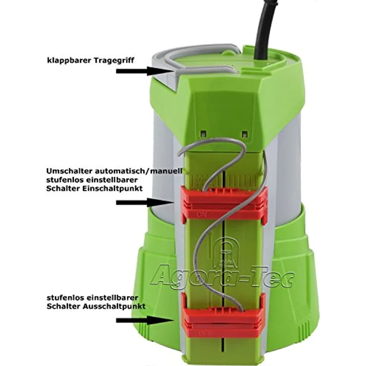 Agora-Tec Tauchpumpe clear water 250W-vario-control- green mit Sensortechnik (integrierter Schwimmerschalter) - Agora-Tec – Bild 5