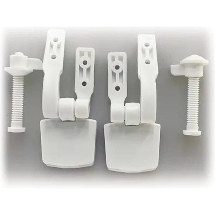 MSV WC-Sitz MDF, 45 cm x 37 cm x 5,6 cm, Weiß, mit Kunststoffscharnieren und hygienischer Oberfläche – Bild 4