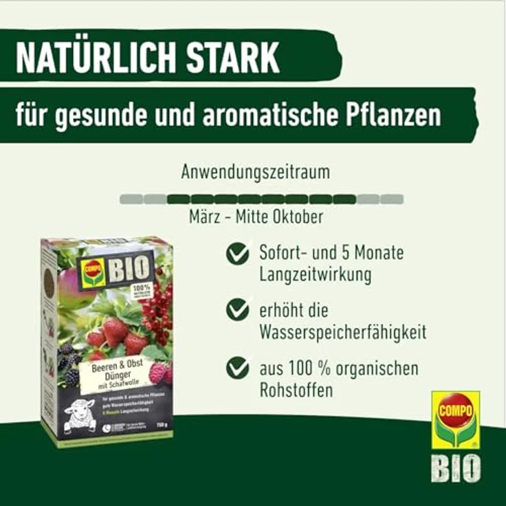 Compo BIO Beeren Langzeit-Dünger mit Schafwolle 750 g – Bild 5