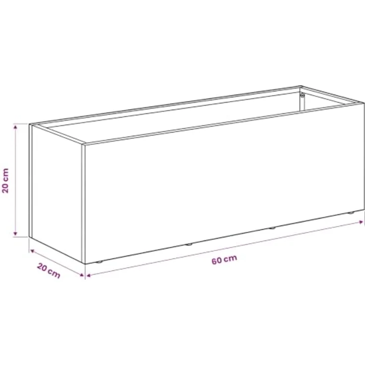 vidaXL Hochbeet, Garten-Pflanzgefäß Set 2 Stk. Wetterfest, Weiß, 60 x 20 x 20 cm – Bild 3