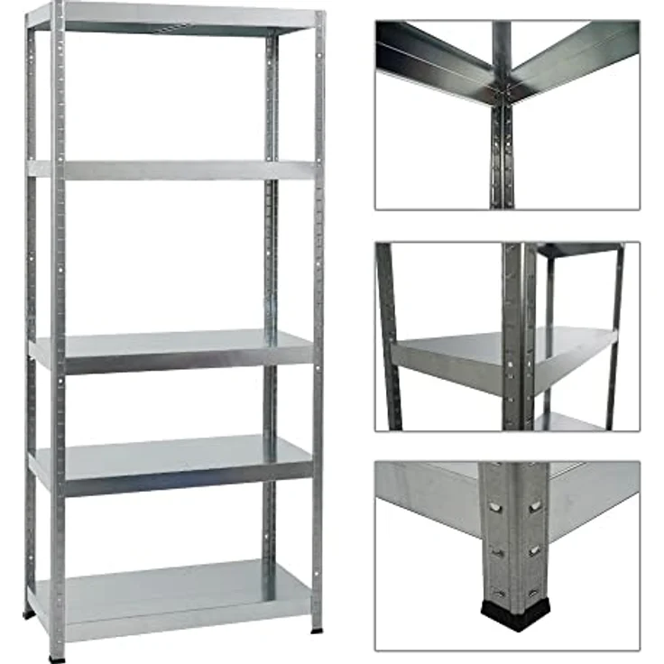 PROREGAL Mega Deal 4er-Sparset Metallregal Steel Eagle 180x80x40cm Fachlast 130kg Verzinkt Schwerlastregal, Küchenregal, Kellerregal, Steckregal, Garagenregal, Lagerregal - PROREGAL Schwerlastregal 130kg Fachlast, 180x80x40cm, Verzinkt, 4er-Sparset – Bild 4