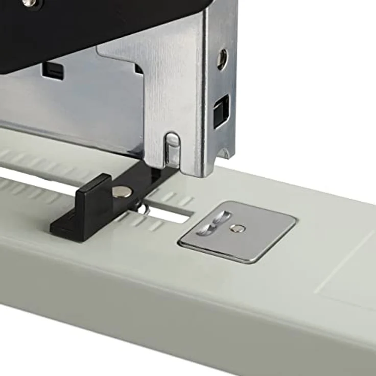 Relaxdays Heftgerät Profi, 100 Blatt Heftleistung, für 24/6 Klammern, einstellbare Einlegetiefe bis 70 mm, grauer Bürotacker – Bild 8