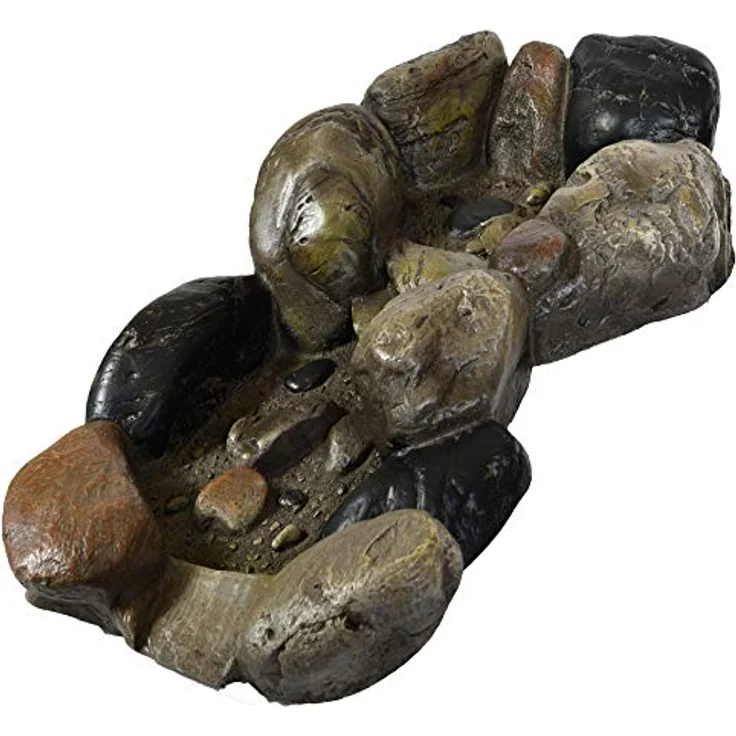 Köhko Wasserkaskaden Bachlauf, 75 cm, erweiterbare Mündungsschale aus witterungsbeständigem Polyresin mit naturgetreuen Stein-Optiken – Bild 4
