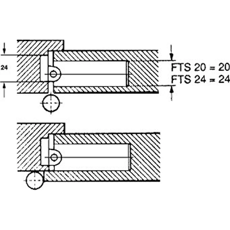G-U Falz-Türschliesser GU FTS, einstellbar, unsichtbar, für Zimmertüren bis 140° Öffnungswinkel, Aluminiumgehäuse, für Holz- und Metalltüren – Bild 5
