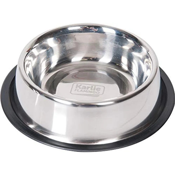 Karlie 1030095 Hundenapf Inox mit Gummirand, 1590 ml, Durchmesser 23-31 cm – Bild 1