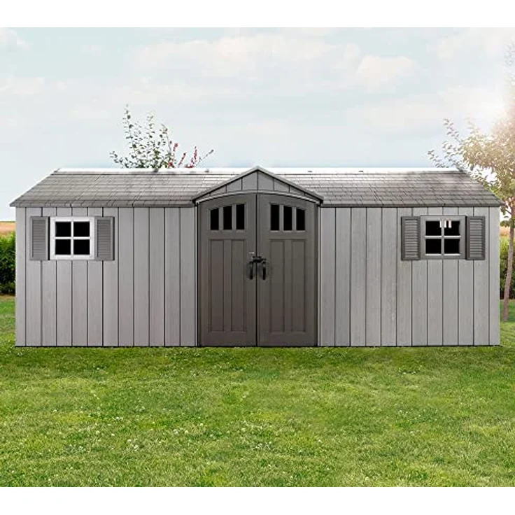 LIFETIME Kunststoff Gerätehaus Neptun | Dunkelgrau | 610x243x241 cm – Bild 2