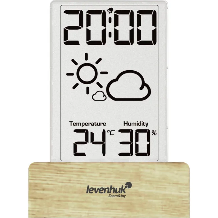 Discovery Wezzer BASE L60, Wetterstation mit Thermohygrometer, Weckerfunktion und Wettervorhersage, Weiss