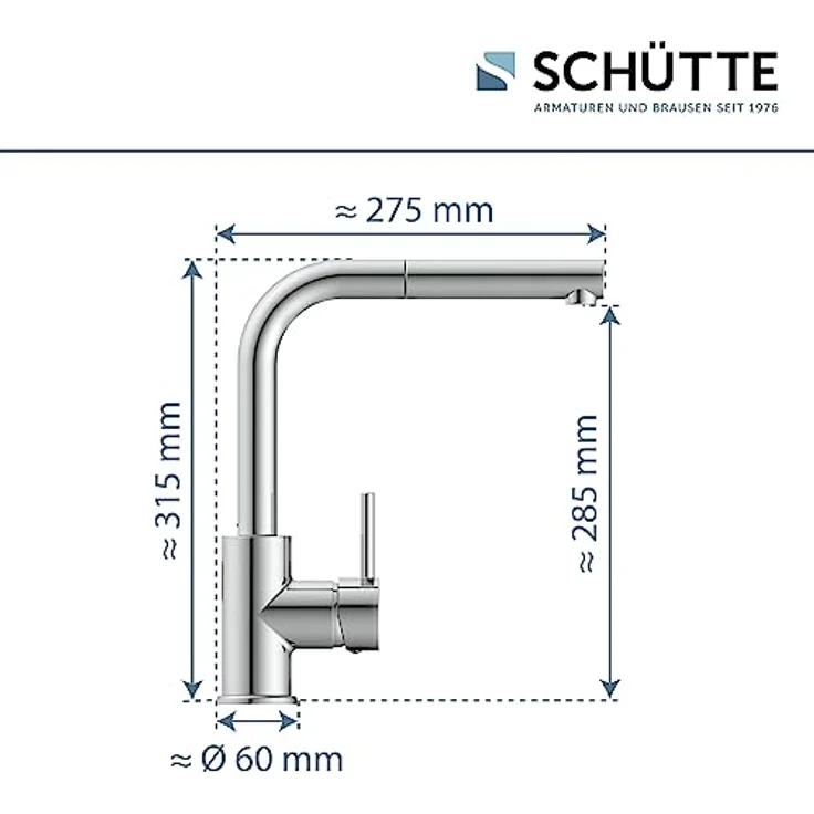 Schütte Spültischarmatur VITAL, Infrarottechnologie mit Cold-Start-Funktion, 360° schwenkbar, Eco-Click-Funktion, ausziehbarer Brauseschlauch – Bild 5