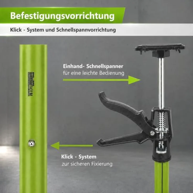 TRUTZHOLM Zargenspanner 57-117 cm, Neigbar mit Klicksystem, Teleskopstütze und Einhandstütze, bis 30 kg Stützlast – Bild 5