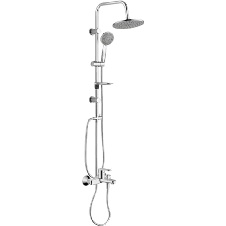 Hansgrohe Vernis Blend Wannenarmatur Set, Einhebel Badewannenmischer mit Aloni Handbrause und Regendusche, chrom oder schwarz matt – Bild 2