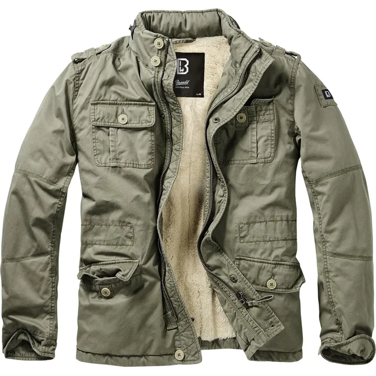 Brandit Herren Britannia Winter Jacket, Allwetterjacke mit Teddystoff-Futter, blau
