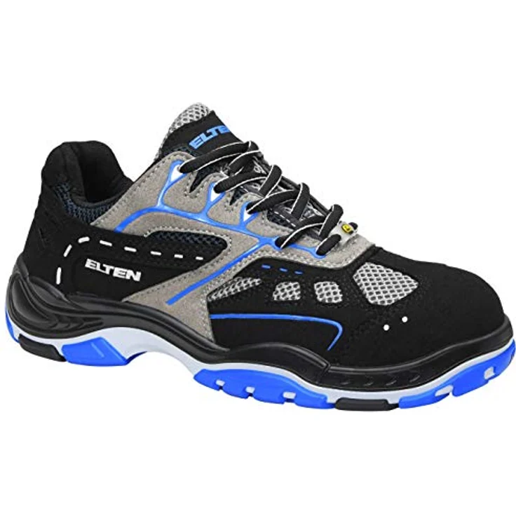 ELTEN EASY blue ESD S1 Sicherheitsschuh, atmungsaktives Meshmaterial, gepolsterte Lasche, ESD-fähige Sohle, blau – Bild 1