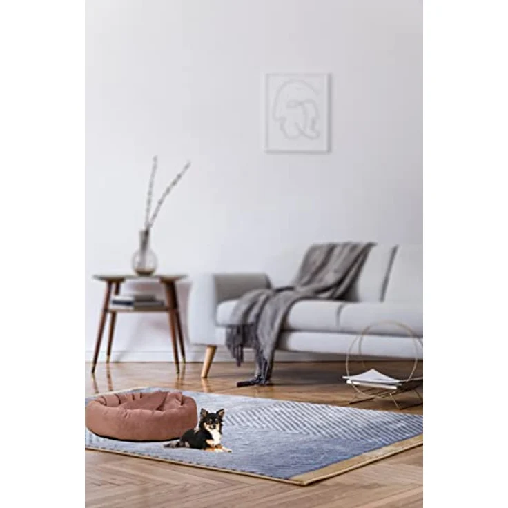 Rohrschneider Hundekissen Kuschelhöhle Denver Samt S-M-L mit Hundekotbeutelset (S, Rosé) – Bild 4