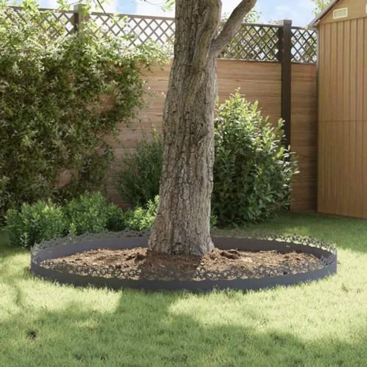 vidaXL Rasenkanten, 30er Set Anthrazit, 103 x 0,05 x 22 cm, langlebige Stahl-Garten- und Terrassenumrandung, Metallrasenbarriere für Außenbegrenzungen und Wege – Bild 4