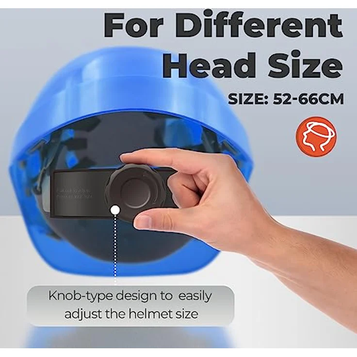 Mustbau 6 STÜCKE Schutzhelm, Radratsche, 52–66 cm, für Gerüste, Bauwesen und Handwerker EN 397, hochwertiger Aufprallschutz, verstellbar (Schwarz) – Bild 3