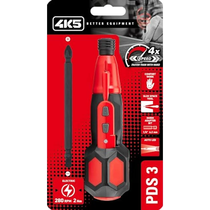4K5, Schraubenzieher, Tools PDS 3 E-Schraubendreher Größe (Schraubendreher) 1/4\ Klingenlänge: 110mm (Schlitz, Phillipps-Kreuzschlitz (PH)) – Bild 5