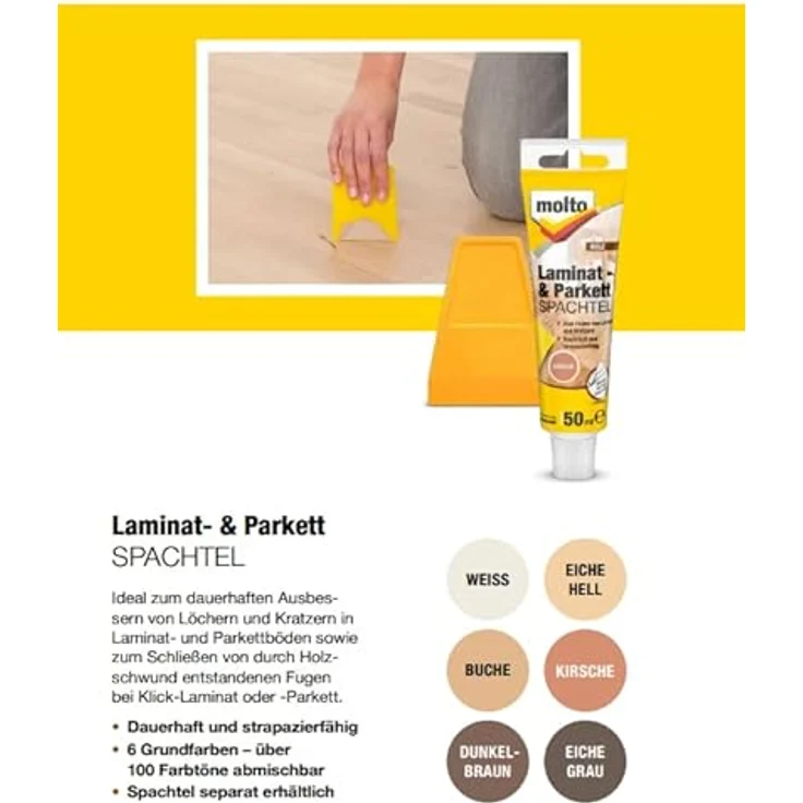 Molto Laminat- & Parkettspachtel Eiche hell 50 ml – Bild 5