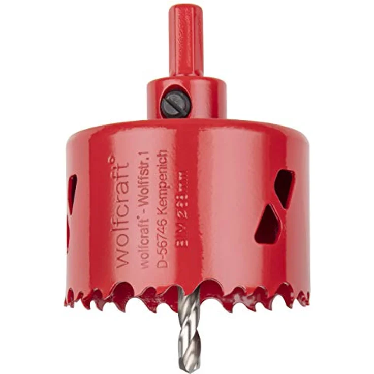 Wolfcraft Bi-Metall 5474000 I Ø 68 mm I Schnitttiefe 40 mm I Sechskant-Schaft I für Holz, Sperrholz, Buntmetalle, Kunststoffe und Gipskartonplatten I für den Heim-und Handwerker Lochsäge, rot - Preisvergleich – Bild 5