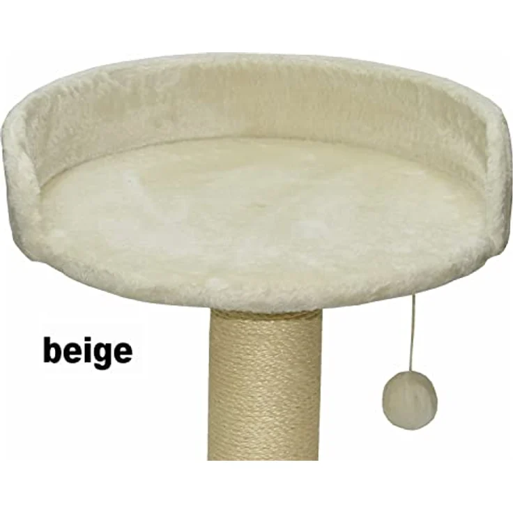 nanook Kratzbaum Liegeplatz Top für kräftige Katzen - Größe XXL - 46 cm Ø - Beige - mit Plüsch gepolstert und Spielball – Bild 2