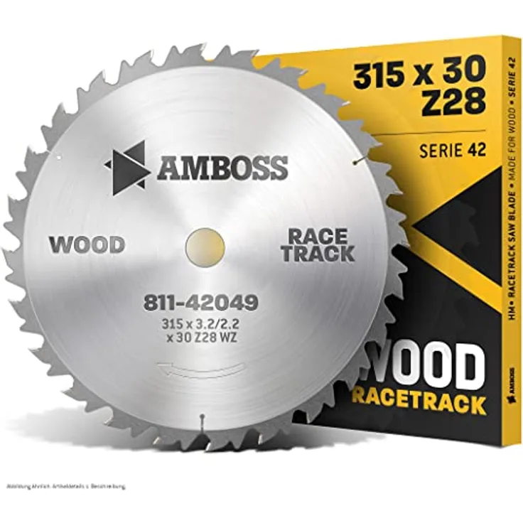Amboss HM Kreissägeblatt - Ø 315 mm x 3.2 mm x 30 mm / Wechselzahn (28 Zähne) | grobe, schnelle Zuschnitte - Brennholz & Holzwerkstoffe